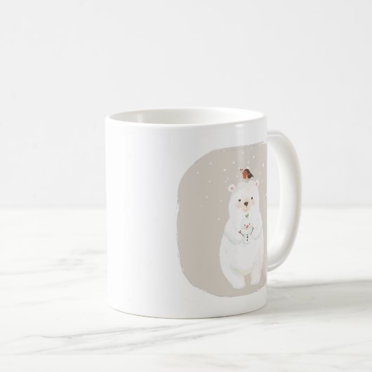Weihnachtsschneebär Kaffeetasse (VorderseiteRechts)