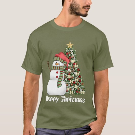 Weihnachtsschneebaum Herren T - Shirt (Vorderseite)