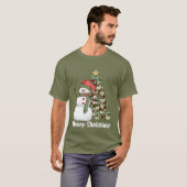 Weihnachtsschneebaum Herren T - Shirt (Vorne ganz)