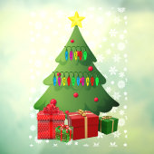 Weihnachtsschneebaum präsentiert Zuhause Storefron Fensteraufkleber (Blatt 3)