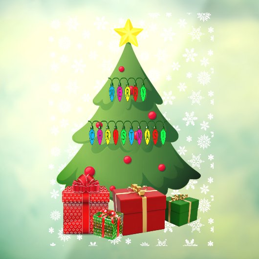 Weihnachtsschneebaum präsentiert Zuhause Storefron Fensteraufkleber (Blatt 3)