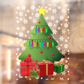 Weihnachtsschneebaum präsentiert Zuhause Storefron Fensteraufkleber (Blatt 2)