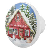 Weihnachtsschneebaume Hirsch Keramikknauf (Rechts)