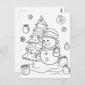 Weihnachtsschneebaumfarbe Postkarte (Vorne/Hinten)