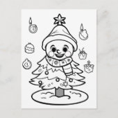 Weihnachtsschneebaumfarbe Postkarte (Vorderseite)