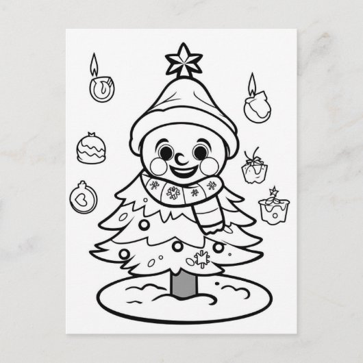 Weihnachtsschneebaumfarbe Postkarte (Vorderseite)