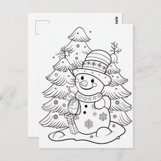 Weihnachtsschneebaumfarbe Postkarte (Vorne/Hinten)