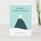 Weihnachtsschneeberg Skandinavien Minimalistisch Feiertagskarte (Vorderseite)