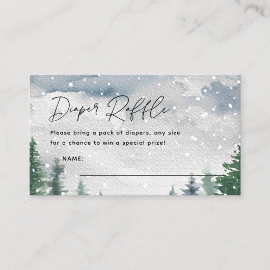Weihnachtsschneeberg Winter Windeln Raffle Begleitkarte (Vorderseite)