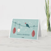 Weihnachtsschneebird mit Ornamenten Feiertagskarte (Rückseite)