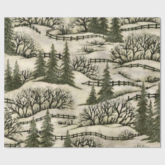 Weihnachtsschneedecke glänzendes Verpackungspapier Geschenkpapier (Flach)