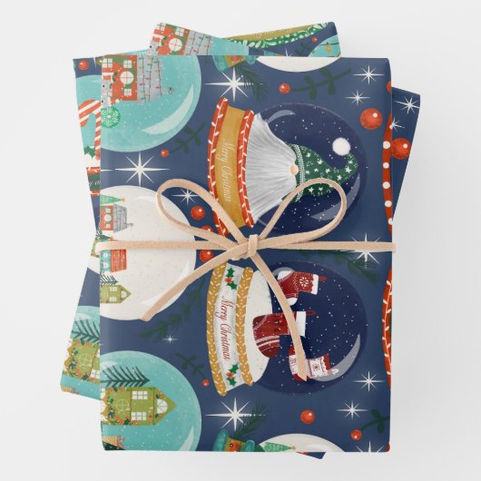 Weihnachtsschneedecke Gnome//Lebkuchen Haus Geschenkpapier Set (Beispiel)