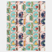 Weihnachtsschneedecke//Gnome//Lebkuchenhaus// Fleecedecke (Vorderseite)