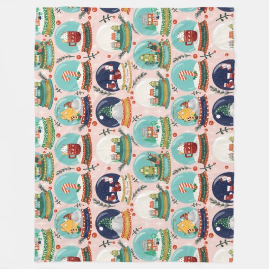 Weihnachtsschneedecke//Gnome//Lebkuchenhaus// Fleecedecke (Vorderseite)