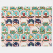 Weihnachtsschneedecke//Gnome//Lebkuchenhaus// Fleecedecke (Vorderseite (Horizontal))