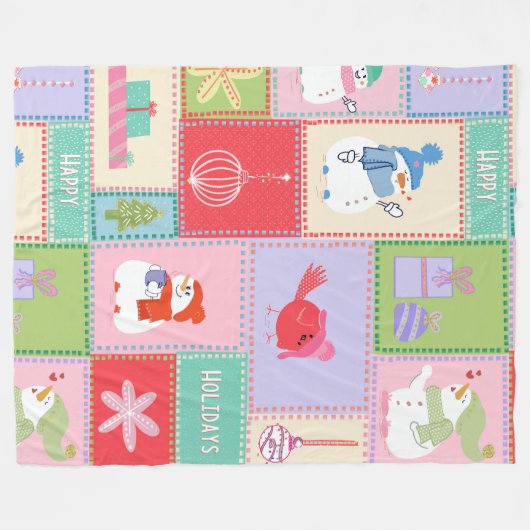 Weihnachtsschneedecke Party Fleecedecke (Vorderseite (Horizontal))