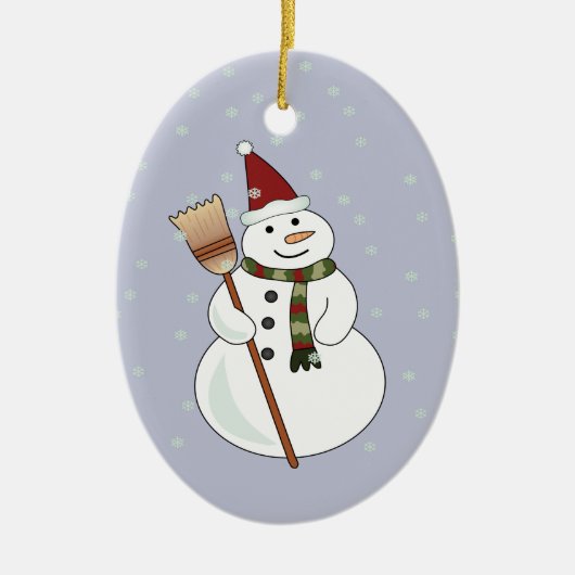 Weihnachtsschneedekoration Keramik Ornament (Vorne)
