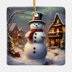 Weihnachtsschneedekoration Keramikornament