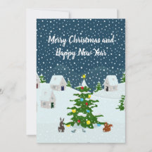 Weihnachtsschneedorf mit Weihnachtsbaum