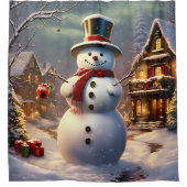 Weihnachtsschneeduschvorhang Duschvorhang (Vorderseite)