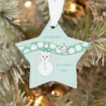 Weihnachtsschneefahrer Grandson glaubt Ornament<br><div class="desc">Personalisieren Sie dieses grüne,  Schneemann,  Weihnachtsstern-Ornament,  für Ihren Grandson,  oder für jeden anderen,  mit einem Namen und das Jahr.</div>