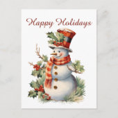 Weihnachtsschneefahrer hinzufügen Text Aquarell Ho Feiertagspostkarte (Vorderseite)