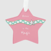 Weihnachtsschneefahrer Rosa-Star Ornament (Rückseite)