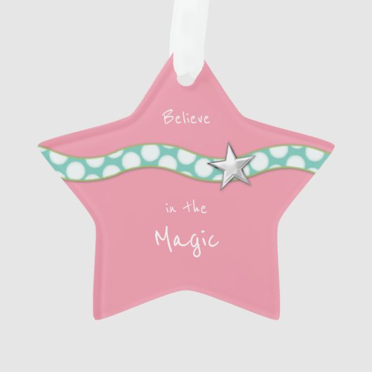 Weihnachtsschneefahrer Rosa-Star Ornament (Rückseite)