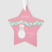 Weihnachtsschneefahrer Rosa-Star Ornament (Vorderseite)