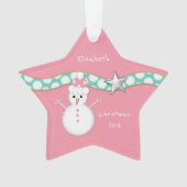Weihnachtsschneefahrer Rosa-Star Ornament (Vorderseite)