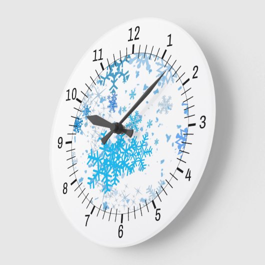 Weihnachtsschneefall Große Wanduhr (Winkel)
