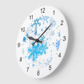 Weihnachtsschneefall Große Wanduhr (Winkel)