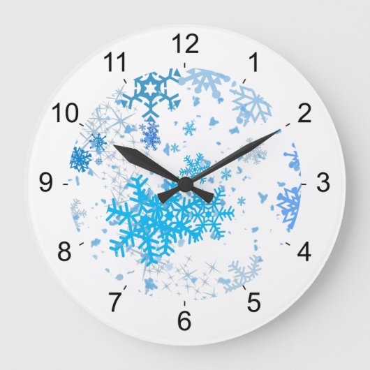 Weihnachtsschneefall Große Wanduhr (Vorderseite)