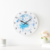 Weihnachtsschneefall Große Wanduhr (Zuhause)