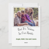 Weihnachtsschneefamilie mit Foto Feiertagskarte (Rückseite)