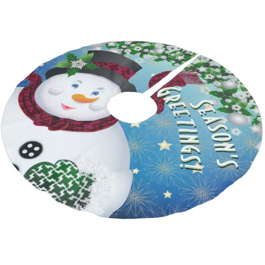 Weihnachtsschneefest Polyester Weihnachtsbaumdecke (Schrägansicht)