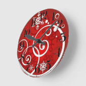 Weihnachtsschneefest Runde Wanduhr (Winkel)