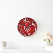 Weihnachtsschneefest Runde Wanduhr (Zuhause)