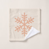 Weihnachtsschneeflocke Beige Badhandtuch Set (Waschlappen)