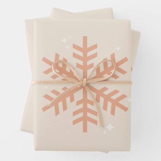 Weihnachtsschneeflocke Beige Geschenkpapier Set (Beispiel)