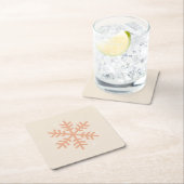 Weihnachtsschneeflocke Beige Rechteckiger Pappuntersetzer (Vor Ort)