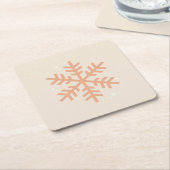 Weihnachtsschneeflocke Beige Rechteckiger Pappuntersetzer (angewinkelt)