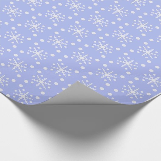 Weihnachtsschneeflocke Blau & Weiß Geschenkpapier (Ecke)