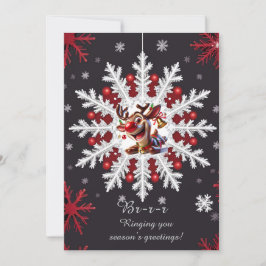 Weihnachtsschneeflocke Dekoration mit roten Akzent Feiertagskarte