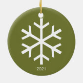 Weihnachtsschneeflocke: Doppelseitiges Foto Keramik Ornament (Hinten)