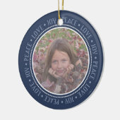 Weihnachtsschneeflocke: Doppelseitiges Foto Keramik Ornament (Links)