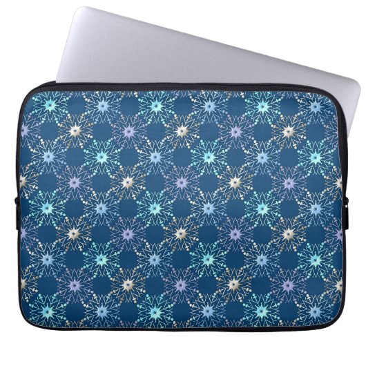 Weihnachtsschneeflocke-Feiertagsmuster Laptopschutzhülle (Vorderseite)