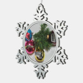 Weihnachtsschneeflocke Gerahmte Ornament (Rechts)