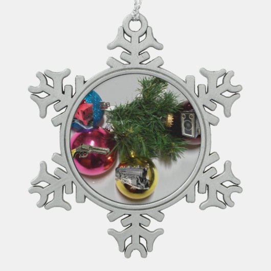 Weihnachtsschneeflocke Gerahmte Ornament (Vorderseite)