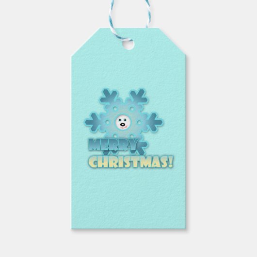 Weihnachtsschneeflocke Geschenkanhänger (Vorderseite)